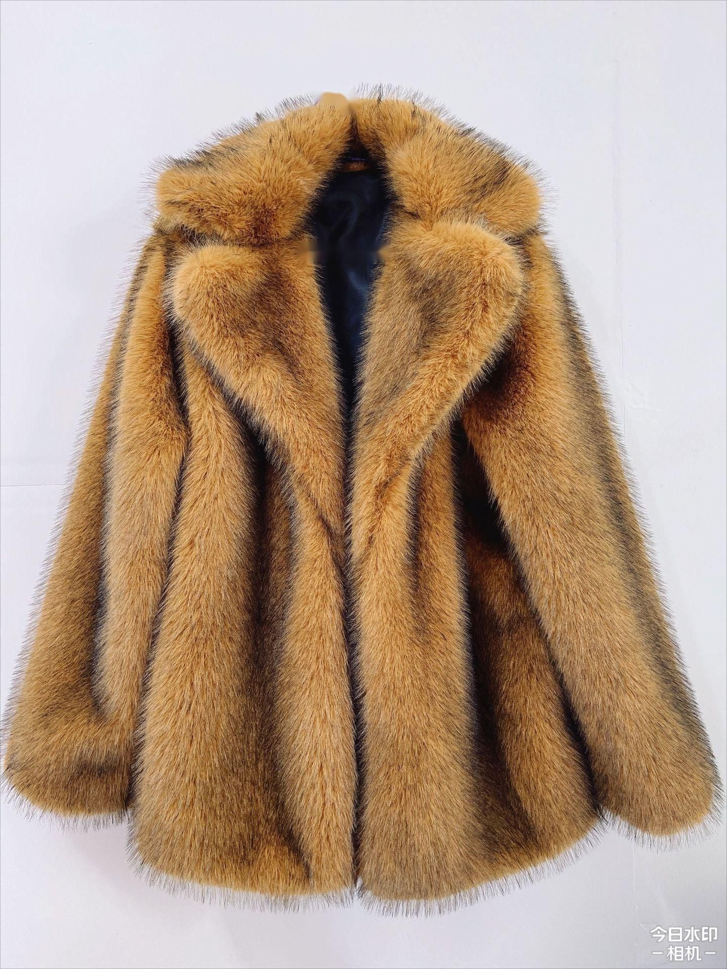 Popular Autumn Winter Faux Fur Mid Length Coat Warm Faux Fur Coat - Yara fashion  65337620 Popular Autumn Winter Faux Fur Mid Length Coat Warm Faux Fur Coat 