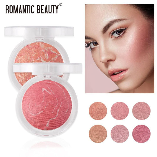 Romantic Beauty Highlighter Blush All-in-One Blush Palette Makeup Pearl Baked Powder Blush Palette - Yara fashion  9110177 Romantic Beauty Highlighter Blush All-in-One Blush Palette Makeup Pearl Baked Powder Blush Palette 