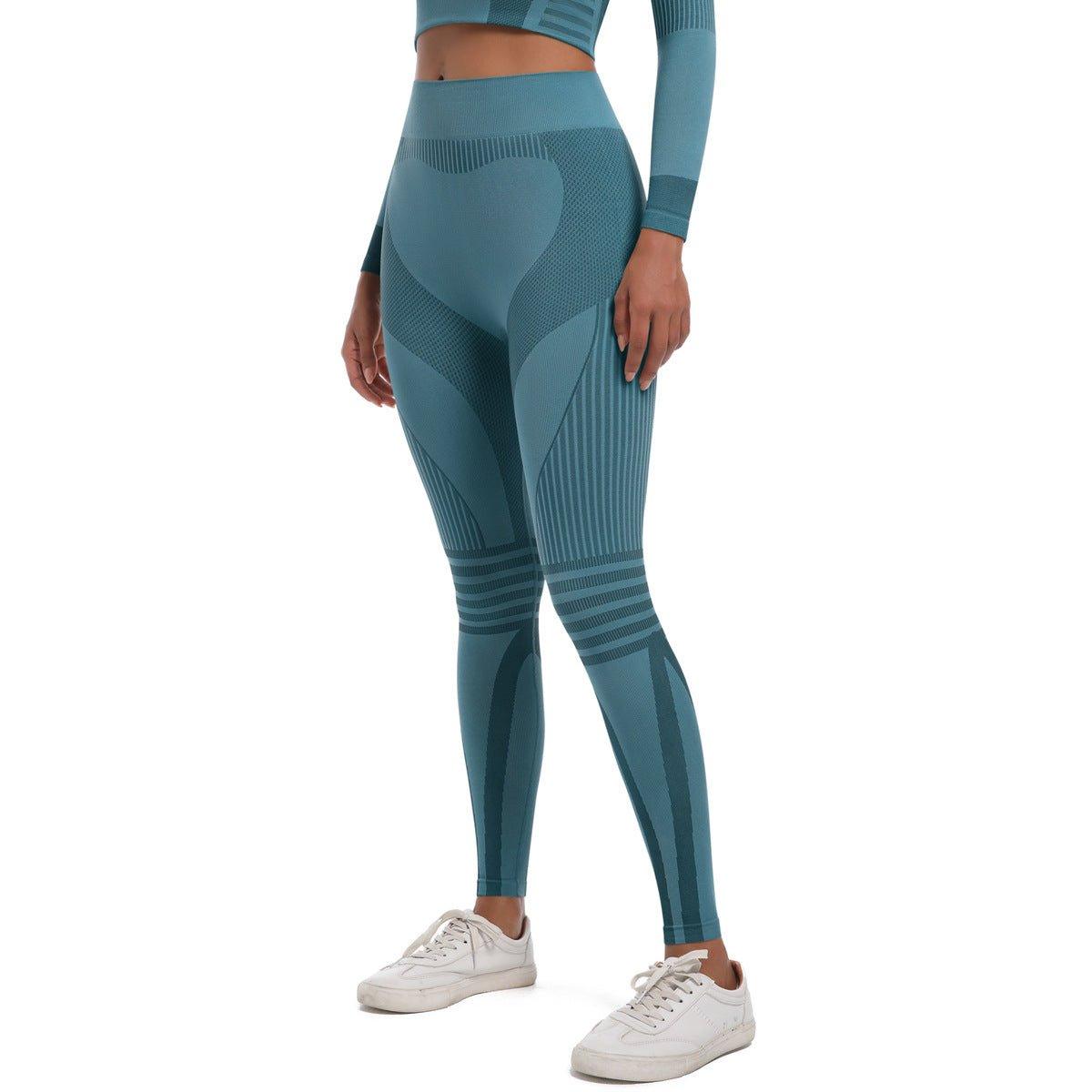 Seamless Knitted Yoga Pants Outdoor Sports Cycling Clothing Ski Women Thermal Underwear Fitness Pants Sets - Yara fashionYara fashion