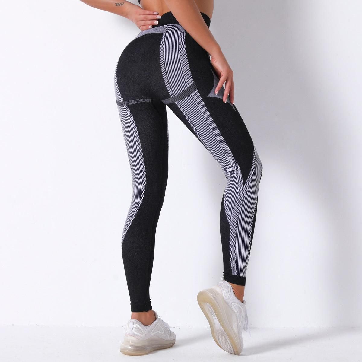 Seamless Sexy Stripes Hip Lifting Internet Celebrity Workout Pants Absorb Sweat Running Sports Fitness Yoga Pants Women - Yara fashion  65369428 Seamless Sexy Stripes Hip Lifting Internet Celebrity Workout Pants Absorb Sweat Running Sports Fitness Yoga Pants Women 