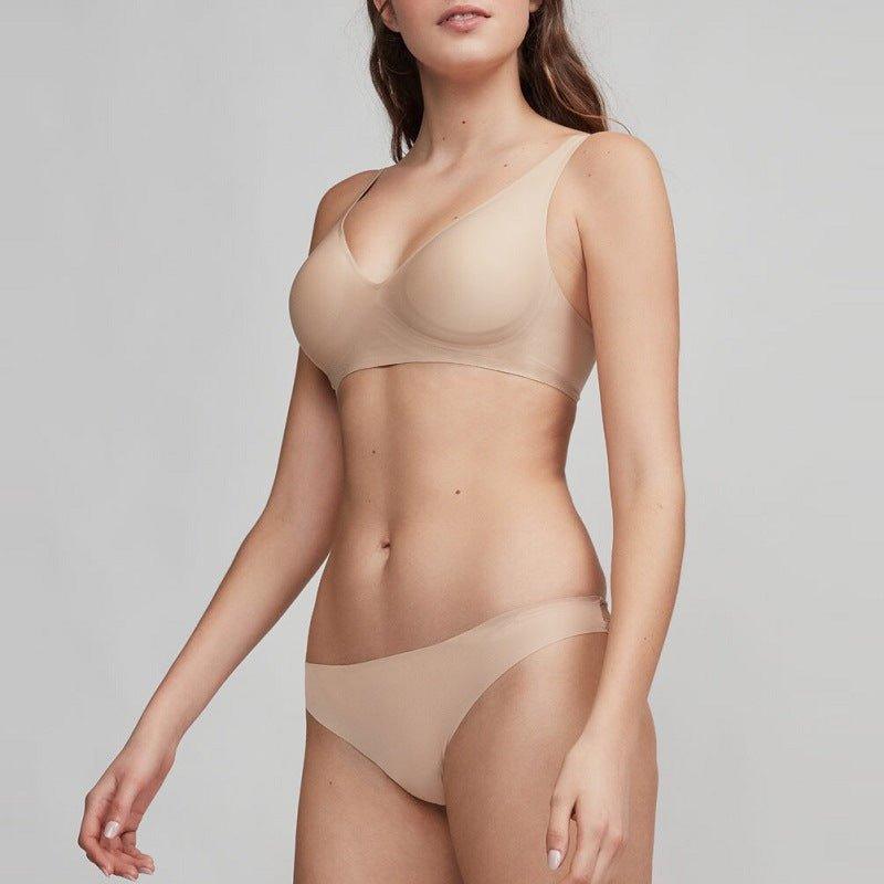 Seamless Thin Underwear Wireless Comfortable Soft Support Sexy V - Shaped Bra T - Back Suit Women - Yara fashionYara fashion