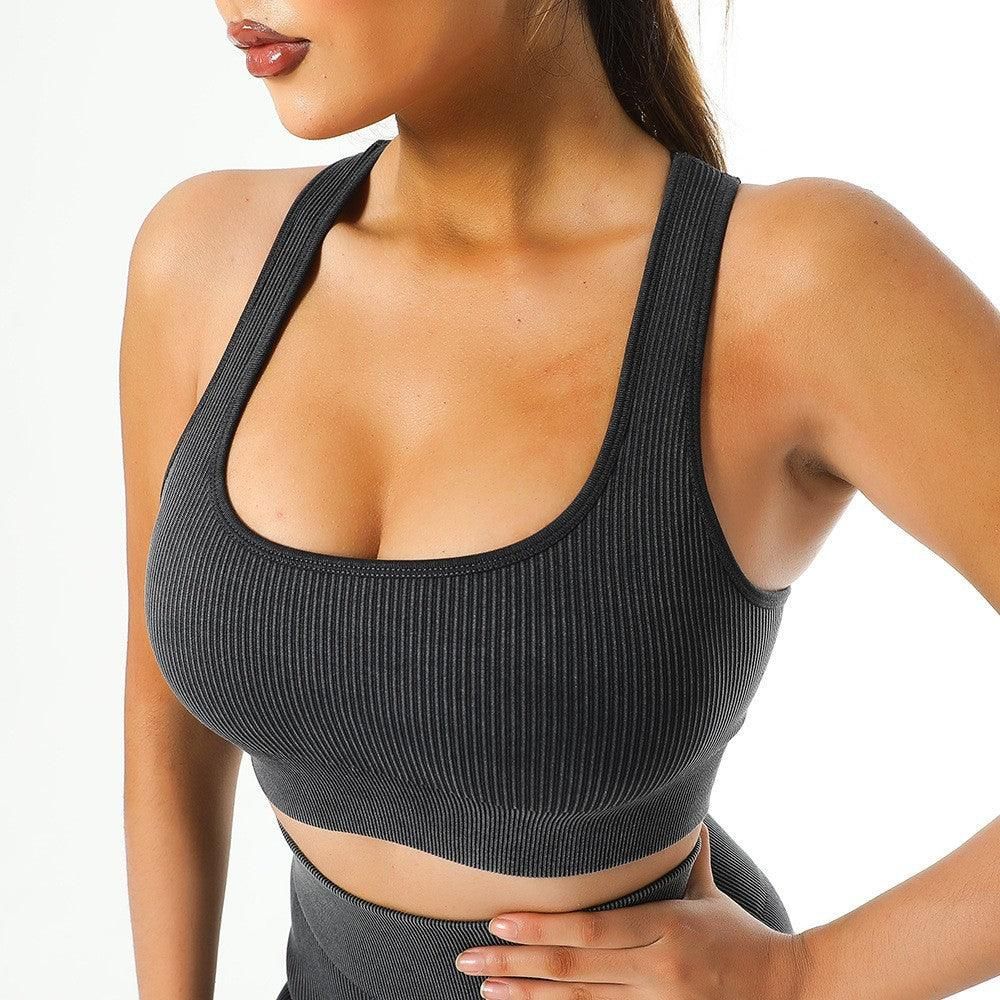 Seamless Yoga Clothes Sports Suit Zipper Underwear Vest Long Sleeve Fitness Clothes Top Skinny Yoga Pants Women - Yara fashion Yara fashion 31.20