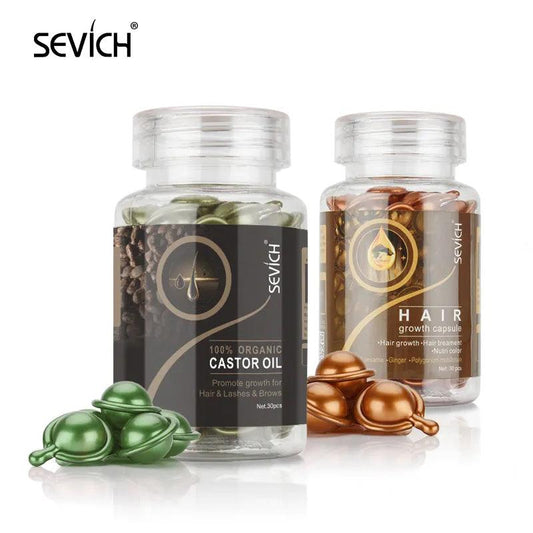 Sevich 2PCS/Set Ginger Hair Growth Capsules Set Hair Vitamin Oil For Hair Loss Repair Treatment Damaged Hair Black Hair Serum - Yara fashion  14923471 Sevich 2PCS/Set Ginger Hair Growth Capsules Set Hair Vitamin Oil For Hair Loss Repair Treatment Damaged Hair Black Hair Serum 