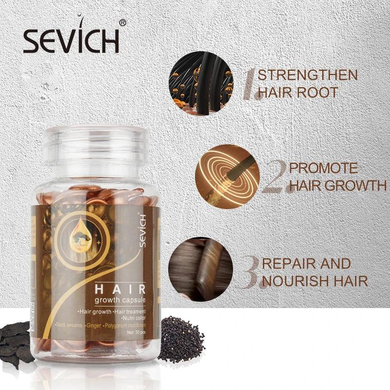 Sevich 2PCS/Set Ginger Hair Growth Capsules Set Hair Vitamin Oil For Hair Loss Repair Treatment Damaged Hair Black Hair Serum - Yara fashion  14919531 Sevich 2PCS/Set Ginger Hair Growth Capsules Set Hair Vitamin Oil For Hair Loss Repair Treatment Damaged Hair Black Hair Serum 