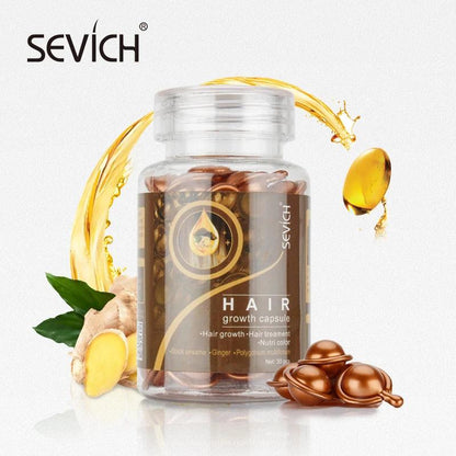 Sevich 2PCS/Set Ginger Hair Growth Capsules Set Hair Vitamin Oil For Hair Loss Repair Treatment Damaged Hair Black Hair Serum - Yara fashion  31260070 Sevich 2PCS/Set Ginger Hair Growth Capsules Set Hair Vitamin Oil For Hair Loss Repair Treatment Damaged Hair Black Hair Serum 