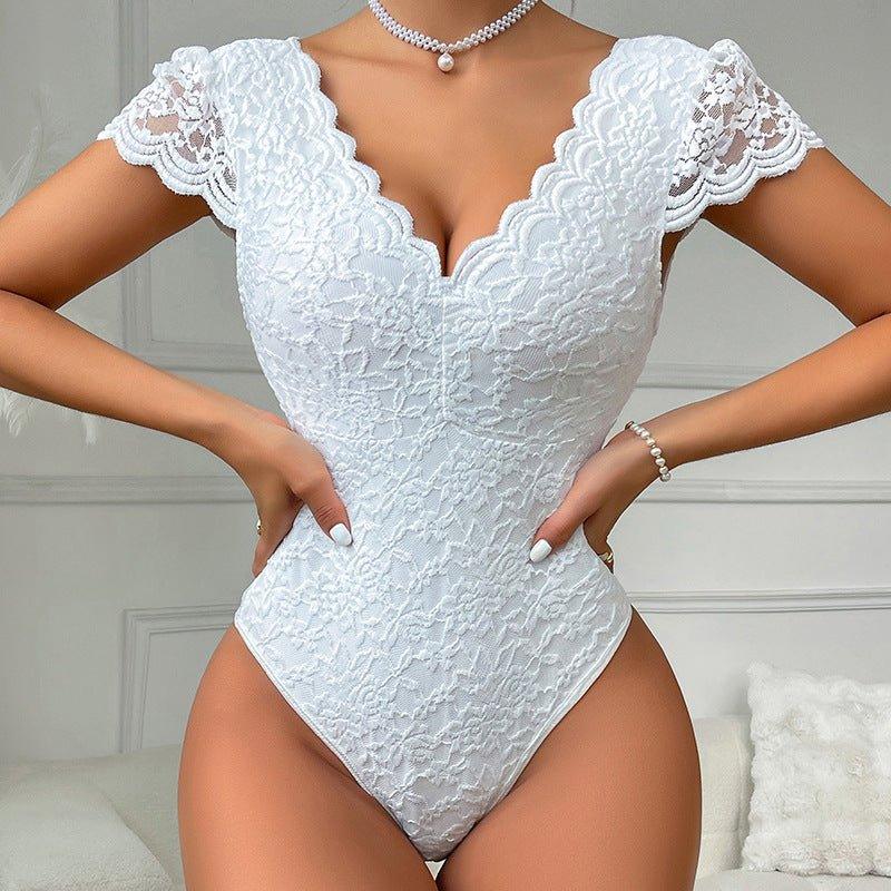 Sexy Double Layer Lace Slim Fit Figure Flattering Jumpsuit Sexy Women Clothing - Yara fashionYara fashion