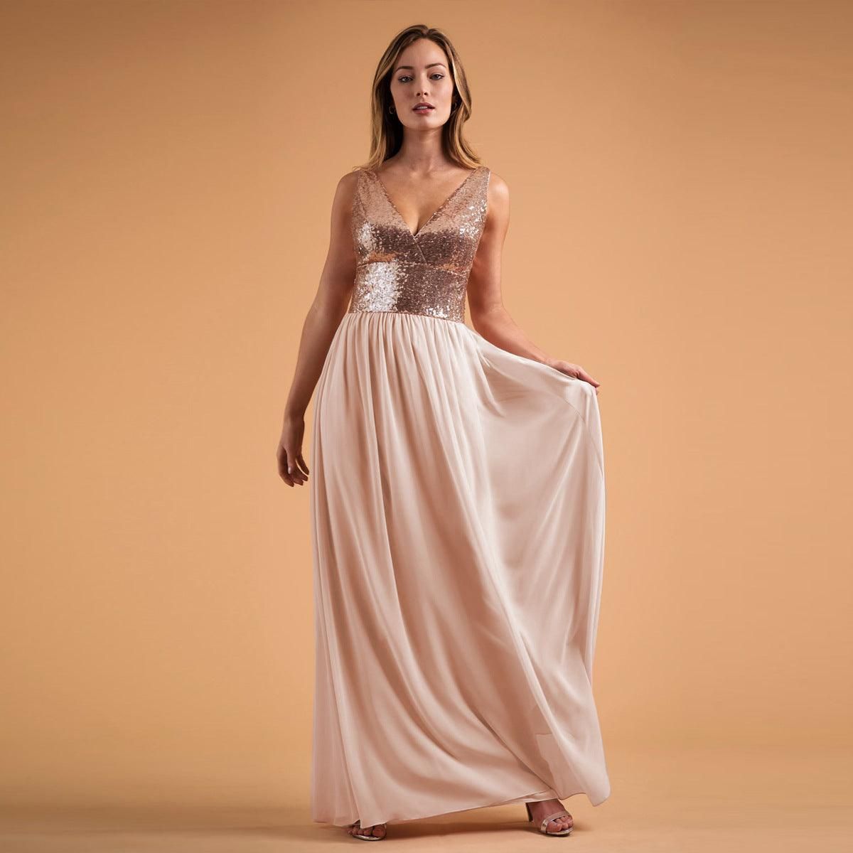 Sexy Dress Women Sleeveless V neck Wedding Bridesmaid Dress - Yara fashion  4846542 Sexy Dress Women Sleeveless V neck Wedding Bridesmaid Dress 