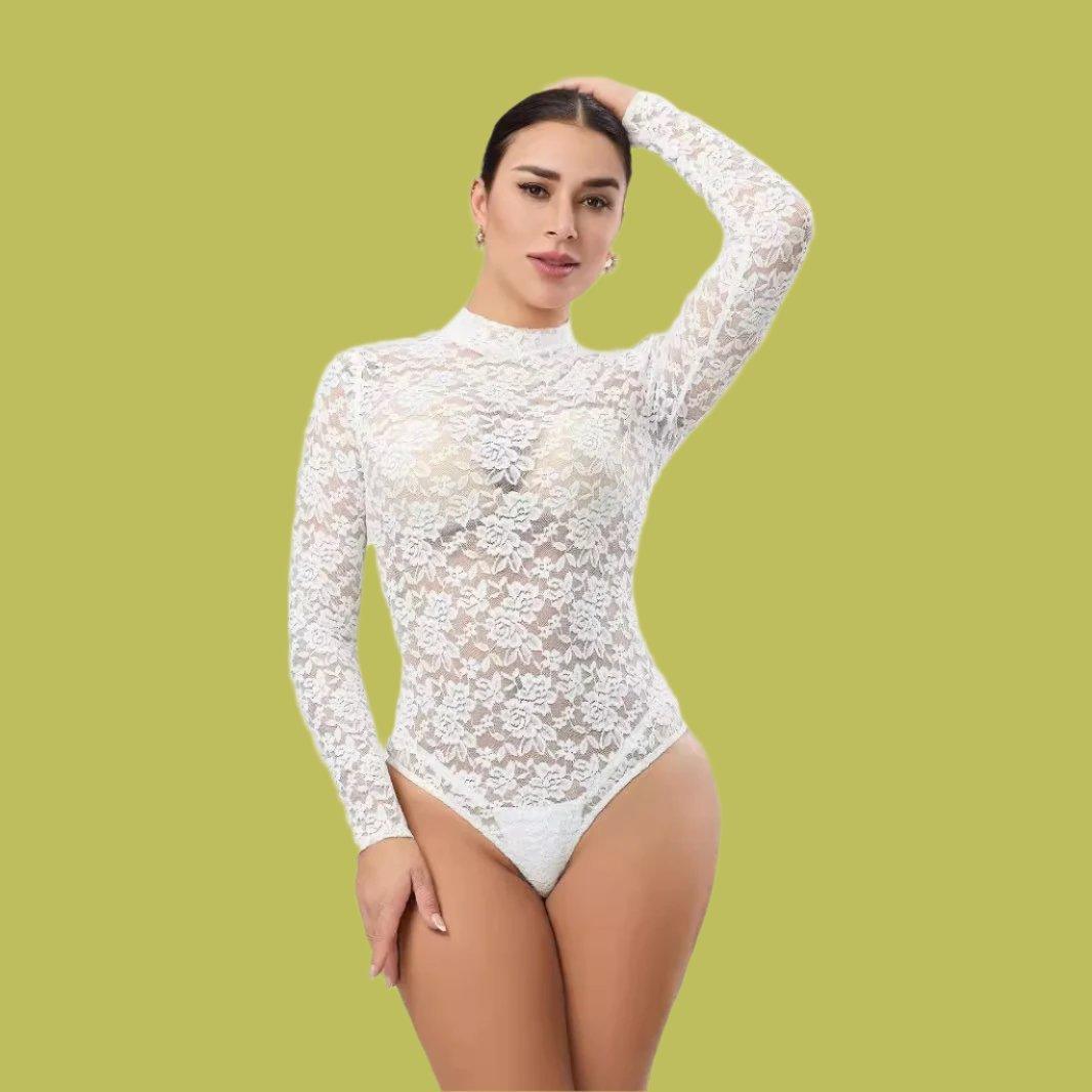 Sexy Lace Jumpsuit White Design Blouse Long Sleeve High Grade Women Clothing - Yara fashionYara fashion