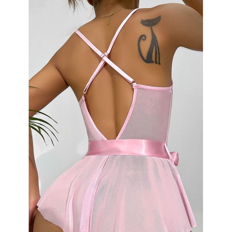 Sexy Lingerie Lace Transparent One Piece Bodysuit For Women Hollow Out Underwear Lace Up Teddy Erotic Lingerie Babydoll Leotards - Yara fashion  64496992 Sexy Lingerie Lace Transparent One Piece Bodysuit For Women Hollow Out Underwear Lace Up Teddy Erotic Lingerie Babydoll Leotards 