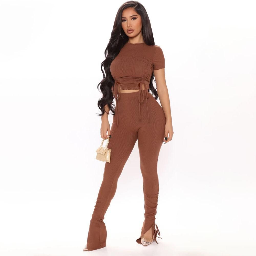 Sexy Women Wear Pleating Sexy two piece set - Yara fashion  75868701 Sexy Women Wear Pleating Sexy two piece set 