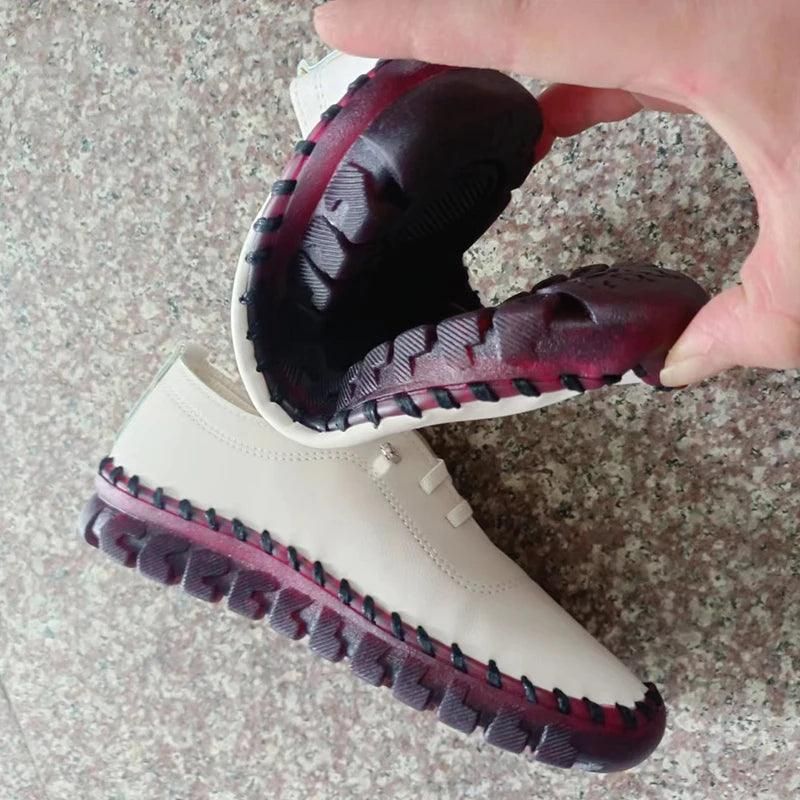 Sneakers Women Shoes Loafers Lace Up Leather Flat New Spring 2024 Casual comfortable Mom Shoe Mujer Zapatos Chaussure Femme - Yara fashion  50765224 Sneakers Women Shoes Loafers Lace Up Leather Flat New Spring 2024 Casual comfortable Mom Shoe Mujer Zapatos Chaussure Femme 