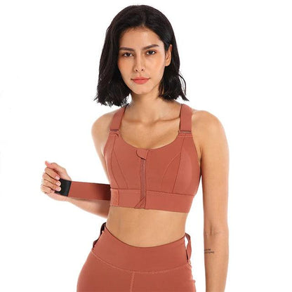 Sports Bras Tights Crop Top Women Yoga Vest Front Zipper Plus Size Adjustable Strap Shockproof Gym Fitness Athletic Brassiere - Yara fashion  29814507 Sports Bras Tights Crop Top Women Yoga Vest Front Zipper Plus Size Adjustable Strap Shockproof Gym Fitness Athletic Brassiere 