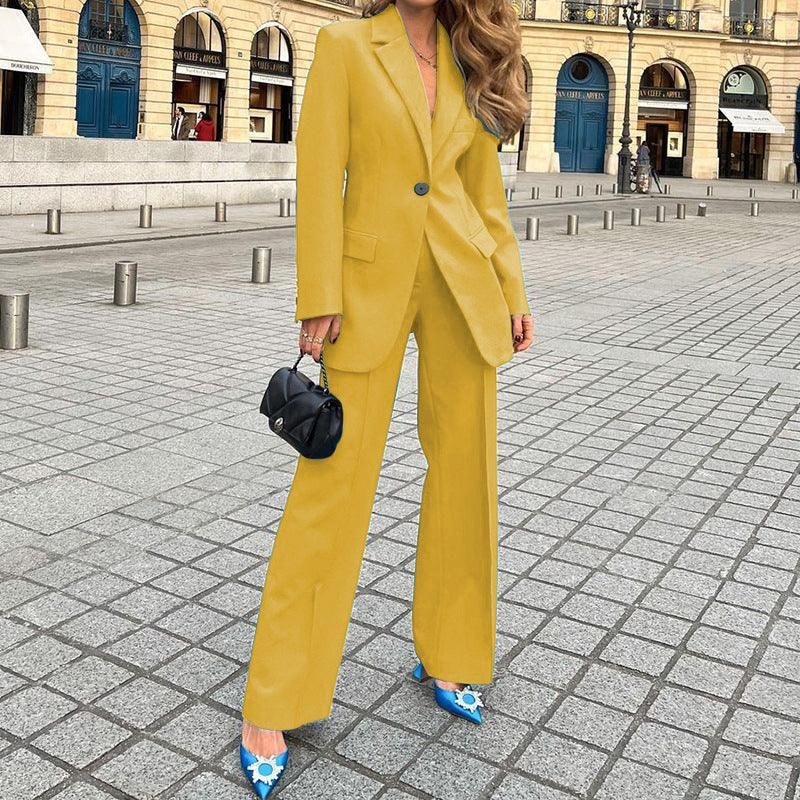 Spring Long Sleeve Professional Small Blazer Trousers Two Piece Set - Yara fashion  12653649 Spring Long Sleeve Professional Small Blazer Trousers Two Piece Set 