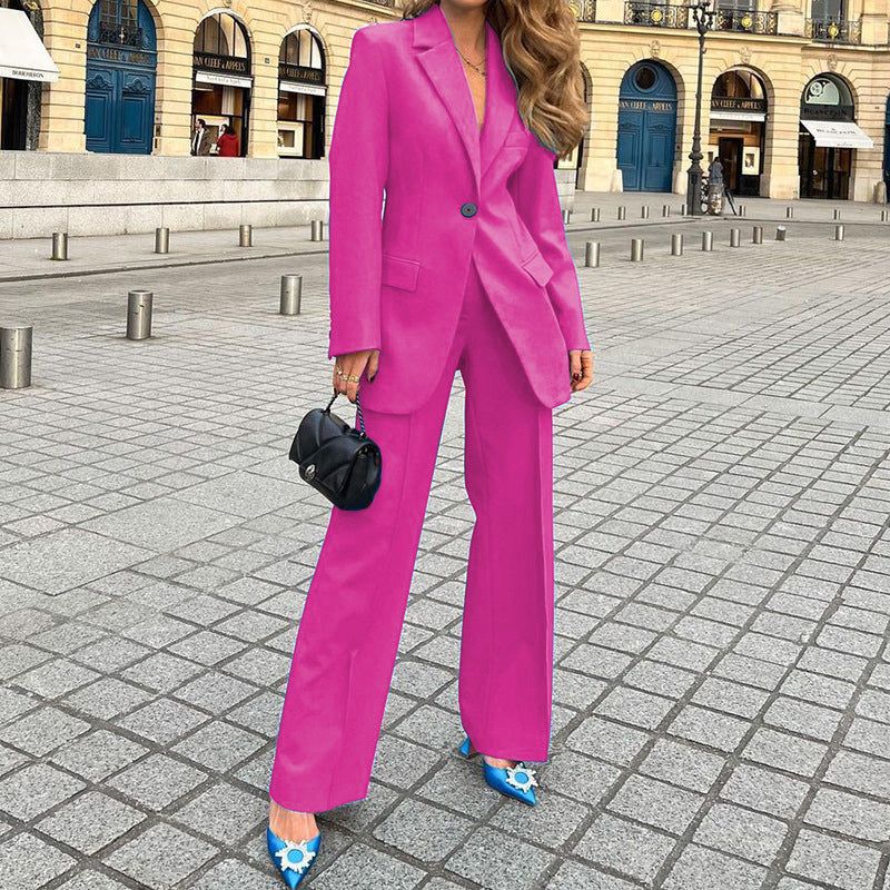 Spring Long Sleeve Professional Small Blazer Trousers Two Piece Set - Yara fashion  76492078 Spring Long Sleeve Professional Small Blazer Trousers Two Piece Set 