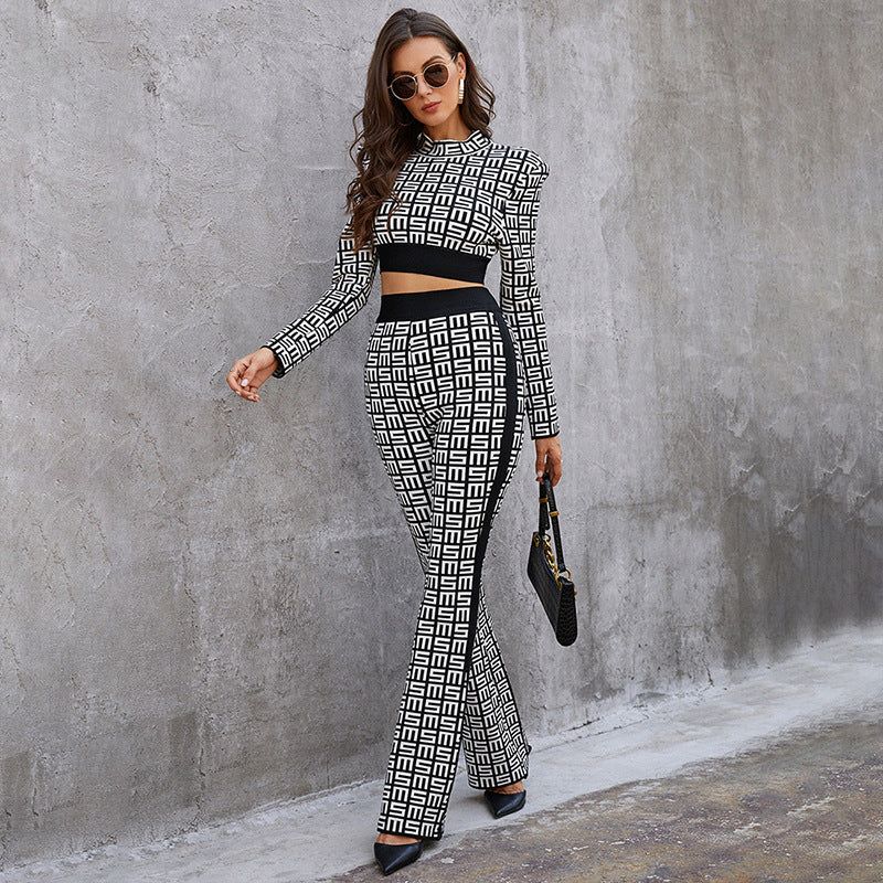 Spring Women Clothing Office High End Printed Long Sleeve Big Brand Set - Yara fashion  77475096 Spring Women Clothing Office High End Printed Long Sleeve Big Brand Set 