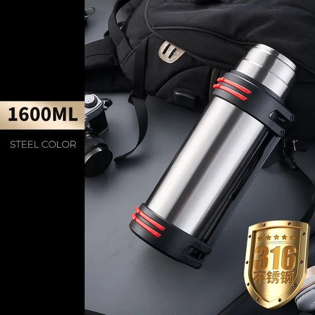 Stainless Steel Thermos Bottle Vacuum Large capacity Flasks Water Bottle Insulated Water Outdoor travel Bottle Cup Keeping Warm - Yara fashion  22440151 Stainless Steel Thermos Bottle Vacuum Large capacity Flasks Water Bottle Insulated Water Outdoor travel Bottle Cup Keeping Warm 