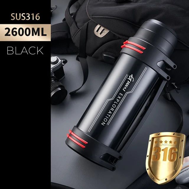 Stainless Steel Thermos Bottle Vacuum Large capacity Flasks Water Bottle Insulated Water Outdoor travel Bottle Cup Keeping Warm - Yara fashion  35821136 Stainless Steel Thermos Bottle Vacuum Large capacity Flasks Water Bottle Insulated Water Outdoor travel Bottle Cup Keeping Warm 