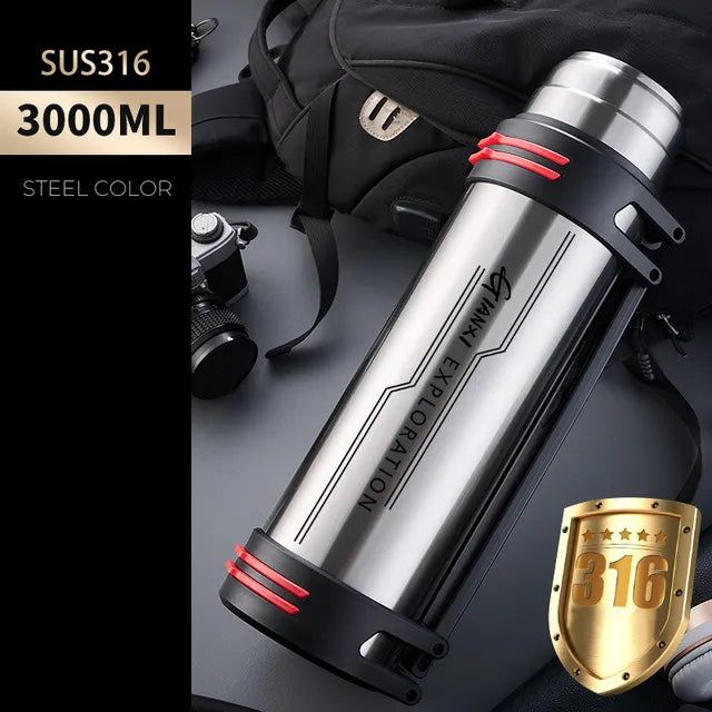 Stainless Steel Thermos Bottle Vacuum Large capacity Flasks Water Bottle Insulated Water Outdoor travel Bottle Cup Keeping Warm - Yara fashion  36817667 Stainless Steel Thermos Bottle Vacuum Large capacity Flasks Water Bottle Insulated Water Outdoor travel Bottle Cup Keeping Warm 