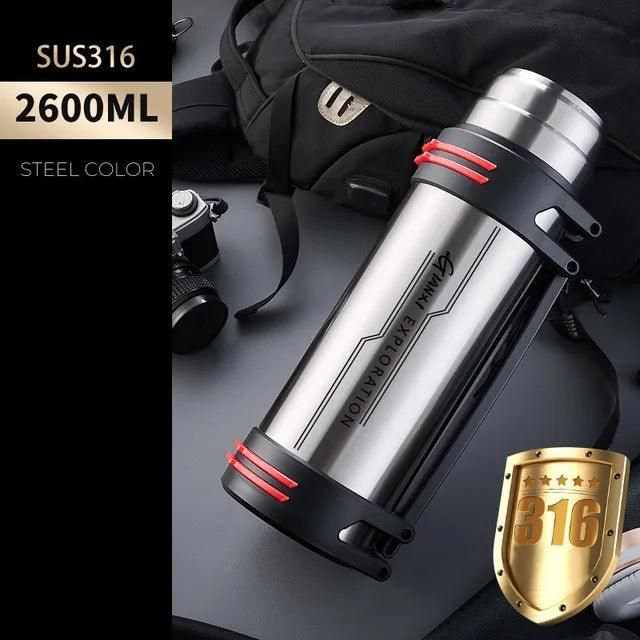 Stainless Steel Thermos Bottle Vacuum Large capacity Flasks Water Bottle Insulated Water Outdoor travel Bottle Cup Keeping Warm - Yara fashion  63888676 Stainless Steel Thermos Bottle Vacuum Large capacity Flasks Water Bottle Insulated Water Outdoor travel Bottle Cup Keeping Warm 