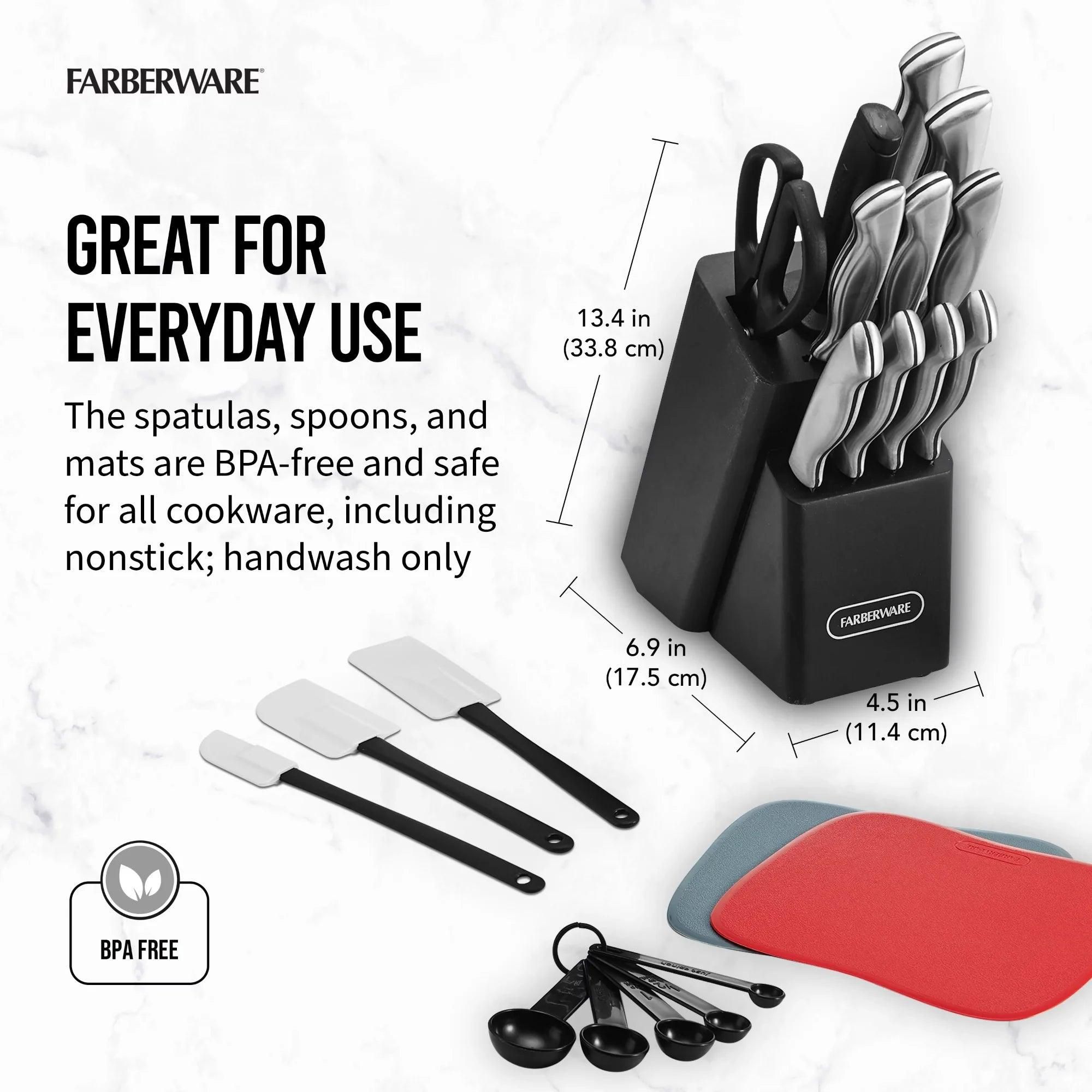 Stamped Stainless Steel Cutlery and Knives Utensil Set 22-piece - Yara fashion  10430889 Stamped Stainless Steel Cutlery and Knives Utensil Set 22-piece 