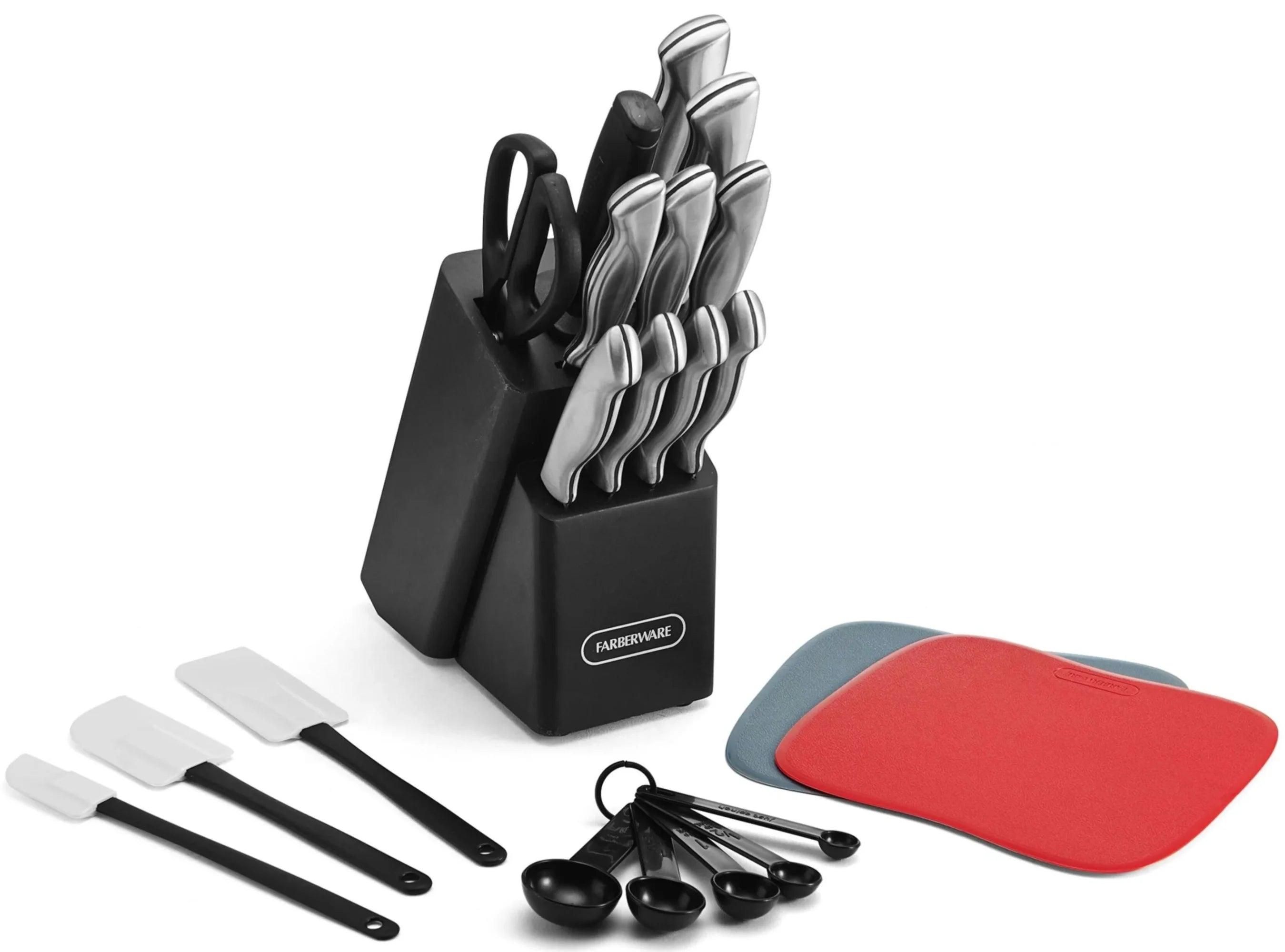 Stamped Stainless Steel Cutlery and Knives Utensil Set 22-piece - Yara fashion  79746156 Stamped Stainless Steel Cutlery and Knives Utensil Set 22-piece 