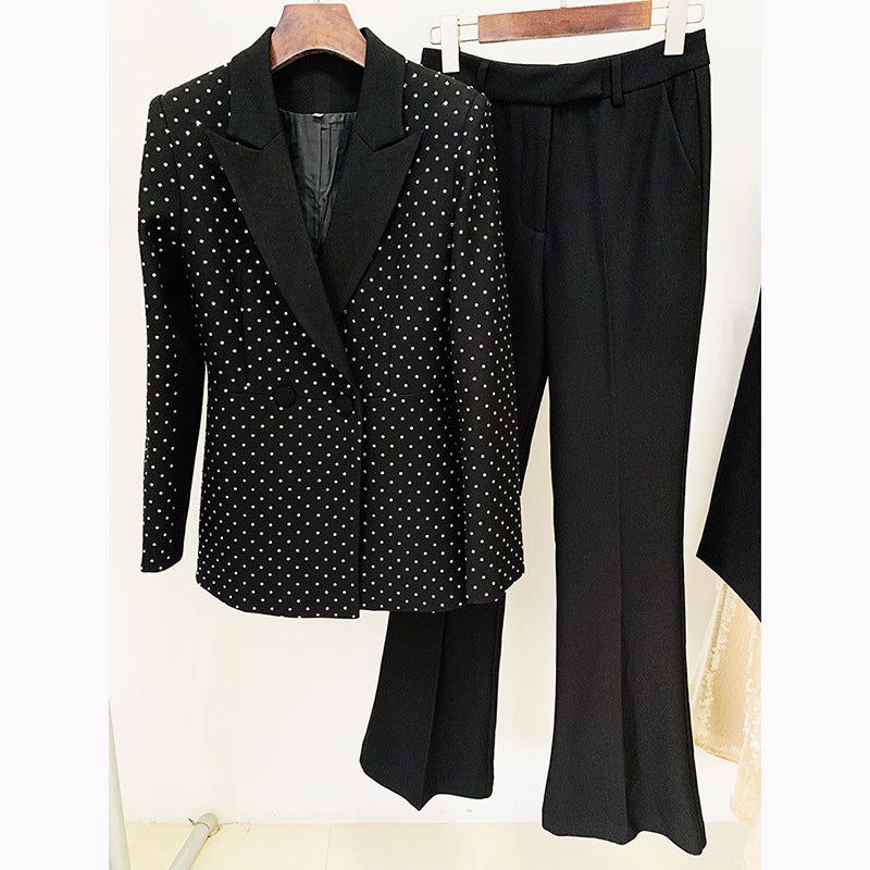 Star Rhinestone Blazer Bootcut Pants Suit Two Piece Set - Yara fashion  23936646 Star Rhinestone Blazer Bootcut Pants Suit Two Piece Set 