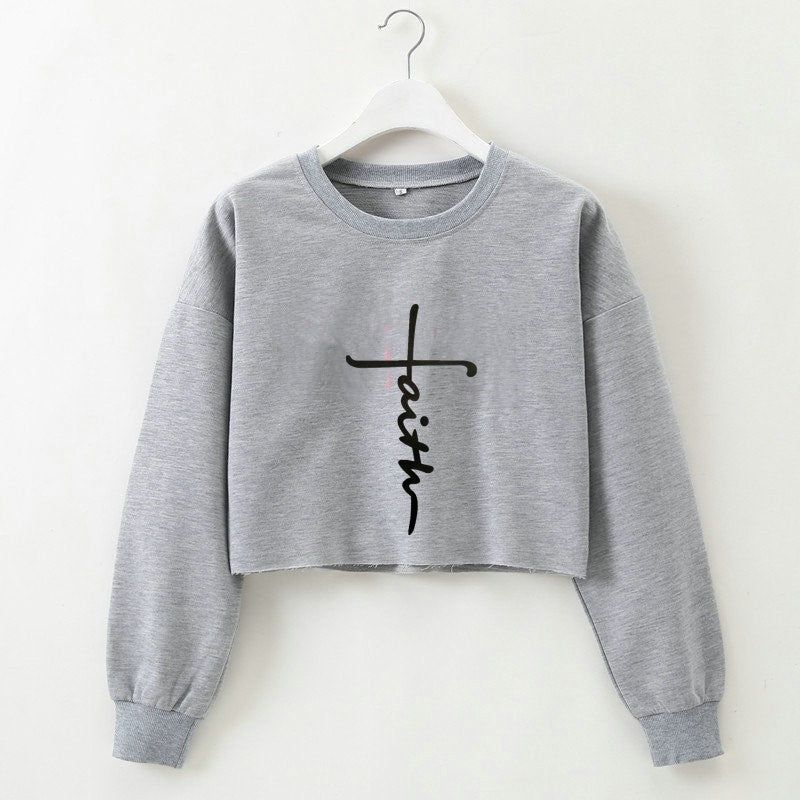 Street Autumn Winter Women Wear Sweater Letter Graphic Print Cropped Long Sleeves Round Neck Top Women - Yara fashion  33855787 Street Autumn Winter Women Wear Sweater Letter Graphic Print Cropped Long Sleeves Round Neck Top Women 