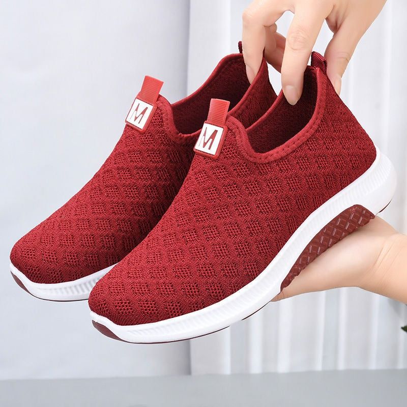 Summer Korean Mesh Comfortable Women Shoes Breathable Hollow Sports Walking Sneakers Casual Flat Ladies Solid Shoes - Yara fashion  87879142 Summer Korean Mesh Comfortable Women Shoes Breathable Hollow Sports Walking Sneakers Casual Flat Ladies Solid Shoes 