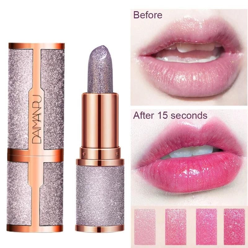 Temperature Color Changing Glitter Lipstick Waterproof Long Lasting Moisturizing Velvet Matte Lip Tint Red Pink Sexy Lips Makeup - Yara fashion  98947520 Temperature Color Changing Glitter Lipstick Waterproof Long Lasting Moisturizing Velvet Matte Lip Tint Red Pink Sexy Lips Makeup 