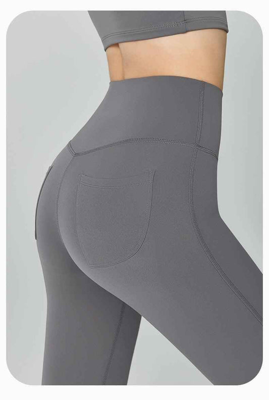 Thin Gao Shi Line Yoga Trousers Women High Waist Hip Lift Fitness Bell Bottom Pants Slim Slimming Wide Leg Pants Outer Wear - Yara fashion Yara fashion 46.99