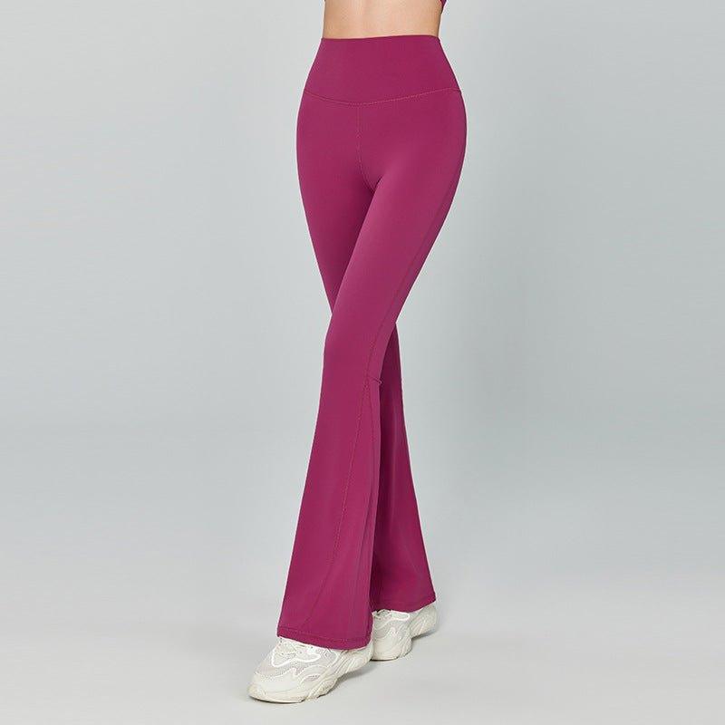 Thin Gao Shi Line Yoga Trousers Women High Waist Hip Lift Fitness Bell Bottom Pants Slim Slimming Wide Leg Pants Outer Wear - Yara fashionYara fashion