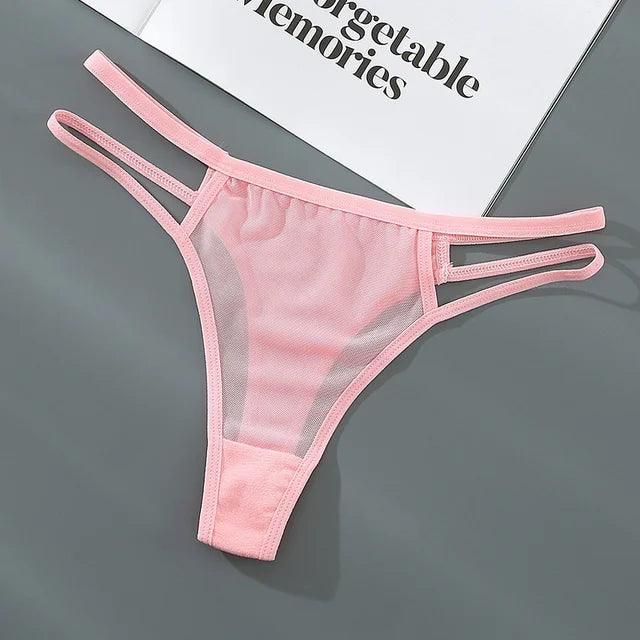 Thin Mesh Sexy Thongs Transparent Women's Underwear Cotton Crotch Hollow Out Traceless Panties Low Waist Seamless Briefs - Yara fashion  56655847 Thin Mesh Sexy Thongs Transparent Women's Underwear Cotton Crotch Hollow Out Traceless Panties Low Waist Seamless Briefs 