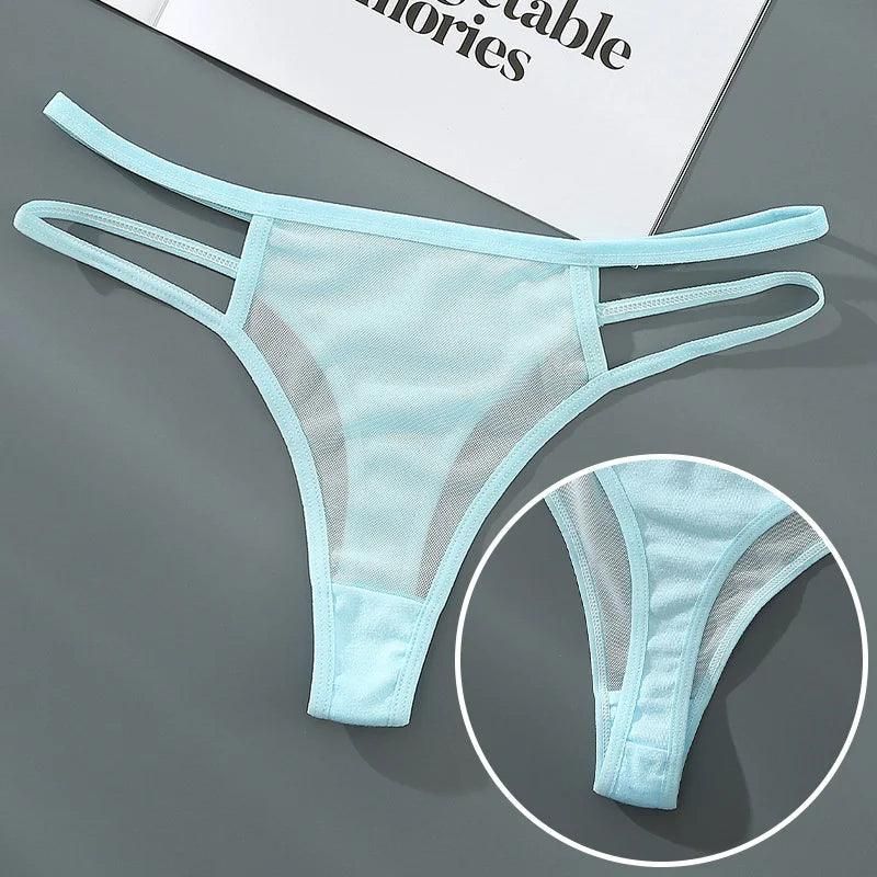 Thin Mesh Sexy Thongs Transparent Women's Underwear Cotton Crotch Hollow Out Traceless Panties Low Waist Seamless Briefs - Yara fashion  39761213 Thin Mesh Sexy Thongs Transparent Women's Underwear Cotton Crotch Hollow Out Traceless Panties Low Waist Seamless Briefs 