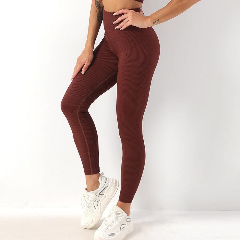 Thread Stretch Peach Hip Fitness Pants Hip Raise High Waist Seamless Yoga Pants Women Tight Yoga Exercise Pants - Yara fashion  8323981 Thread Stretch Peach Hip Fitness Pants Hip Raise High Waist Seamless Yoga Pants Women Tight Yoga Exercise Pants 