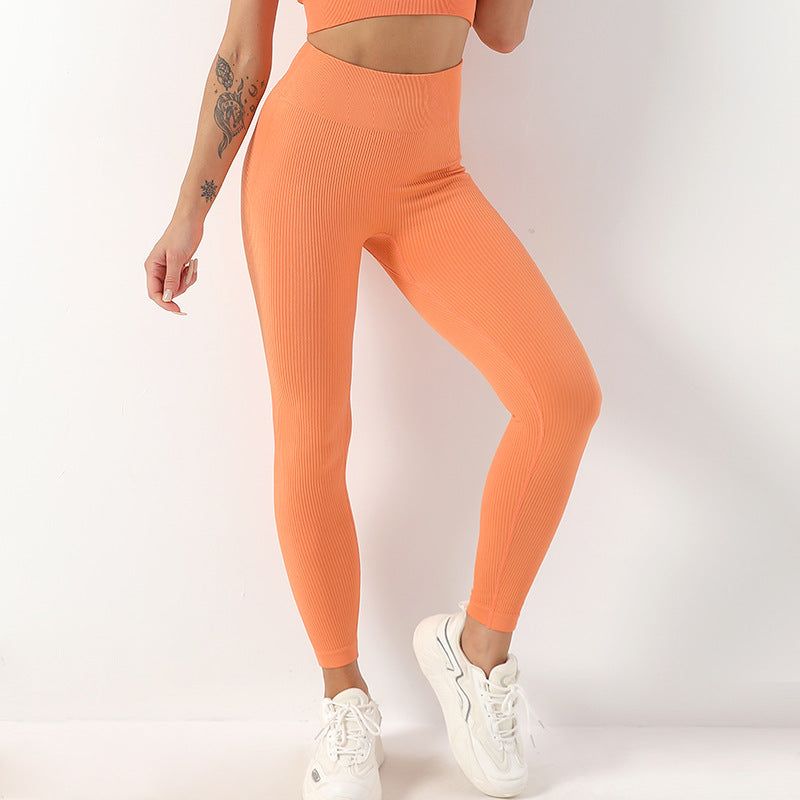 Thread Stretch Peach Hip Fitness Pants Hip Raise High Waist Seamless Yoga Pants Women Tight Yoga Exercise Pants - Yara fashion  34548043 Thread Stretch Peach Hip Fitness Pants Hip Raise High Waist Seamless Yoga Pants Women Tight Yoga Exercise Pants 