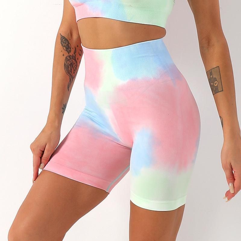 Tie Dye Hip Lifting Ultra High Waist Yoga Pants Women Quick Drying Skinny Peach Hip Fitness Pants Sports Yoga Shorts - Yara fashion  6603263 Tie Dye Hip Lifting Ultra High Waist Yoga Pants Women Quick Drying Skinny Peach Hip Fitness Pants Sports Yoga Shorts 