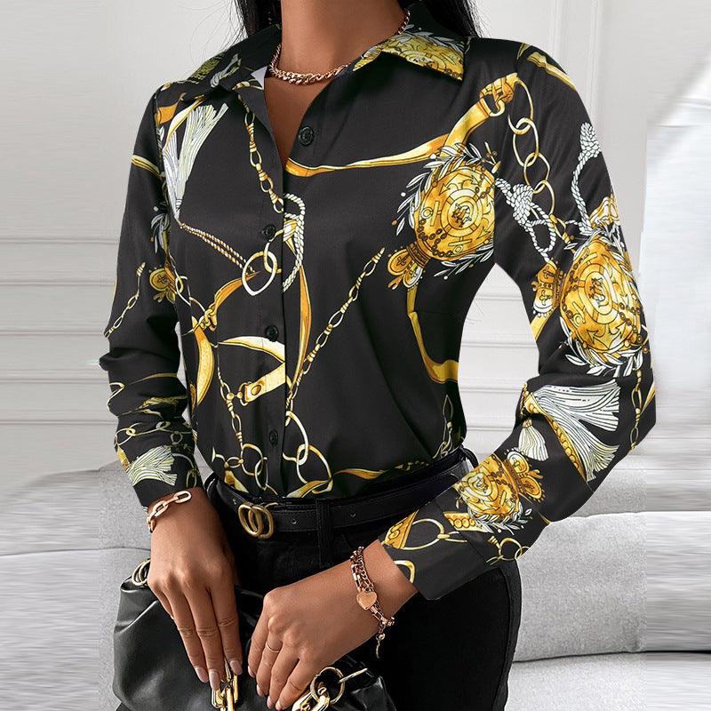 Top Shirt Spring Autumn Long Sleeve Elegant Single Breasted Cardigan Shirt Women - Yara fashion  48218403 Top Shirt Spring Autumn Long Sleeve Elegant Single Breasted Cardigan Shirt Women 