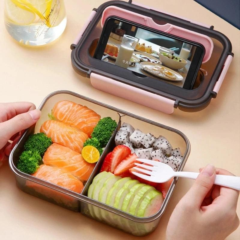 Transparent Lunch Box For Kids Food Storage Container With Lids Leak-Proof Microwave Food Warmer snacks bento box japanese style - Yara fashion  39340956 Transparent Lunch Box For Kids Food Storage Container With Lids Leak-Proof Microwave Food Warmer snacks bento box japanese style 