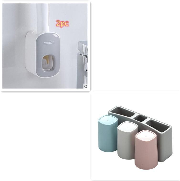 Wall Mounted Automatic Toothpaste Holder Bathroom Accessories Set Dispenser - Yara fashion  20648609 Wall Mounted Automatic Toothpaste Holder Bathroom Accessories Set Dispenser 