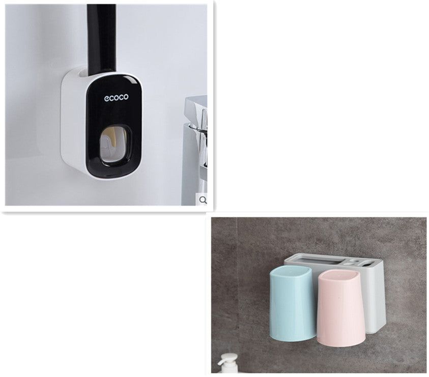 Wall Mounted Automatic Toothpaste Holder Bathroom Accessories Set Dispenser - Yara fashion  93133815 Wall Mounted Automatic Toothpaste Holder Bathroom Accessories Set Dispenser 