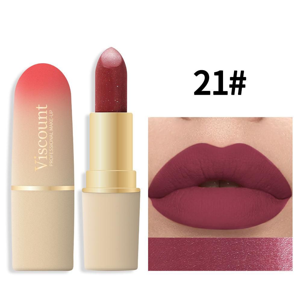 Waterproof And Durable Lipstick Velvet Fine Glitter Matte Lip And Cheek Dual-Use Lipstick - Yara fashion  64191523 Waterproof And Durable Lipstick Velvet Fine Glitter Matte Lip And Cheek Dual-Use Lipstick 