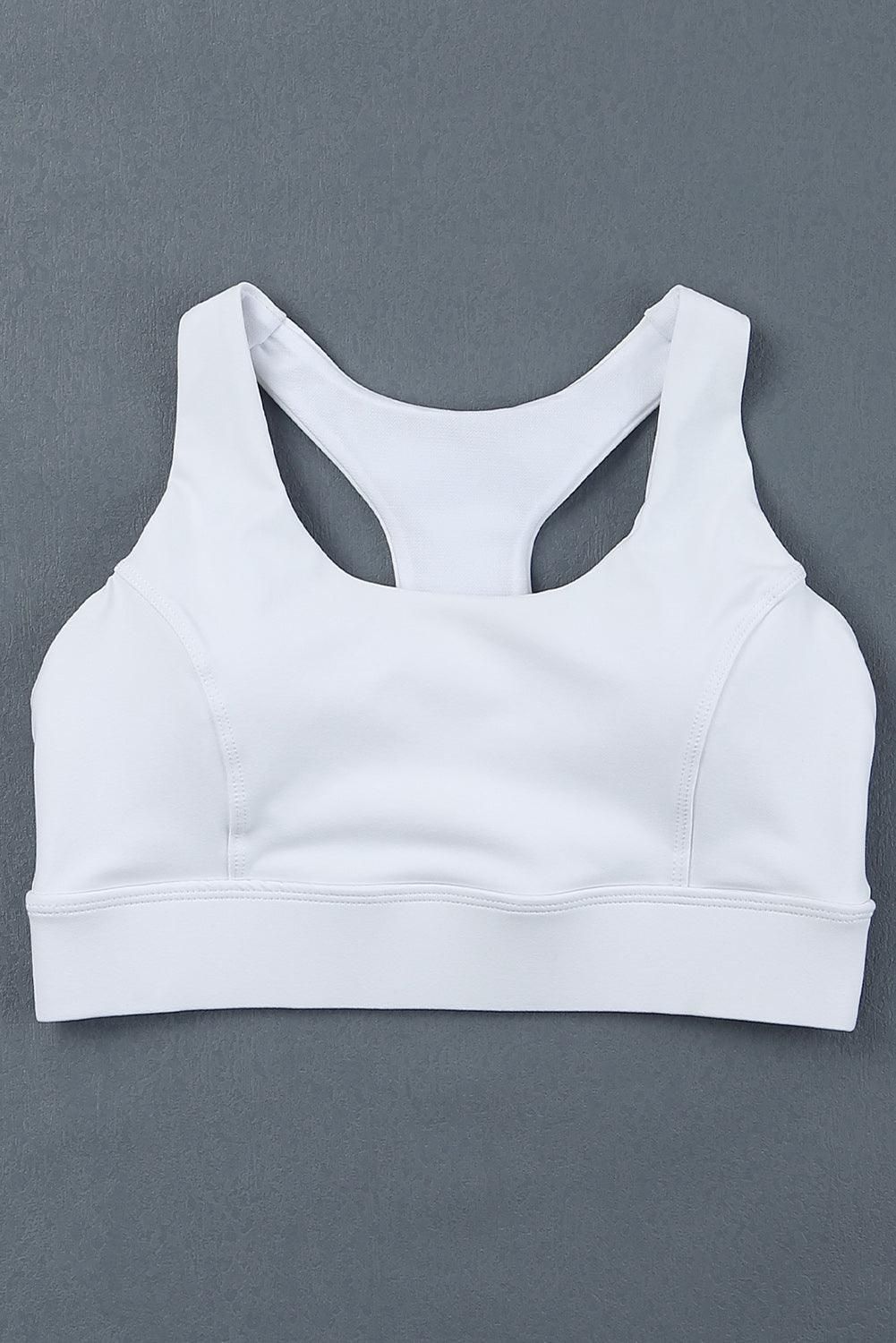 White Athletic Push Up Sports Bra - Yara fashion  59334874 White Athletic Push Up Sports Bra 