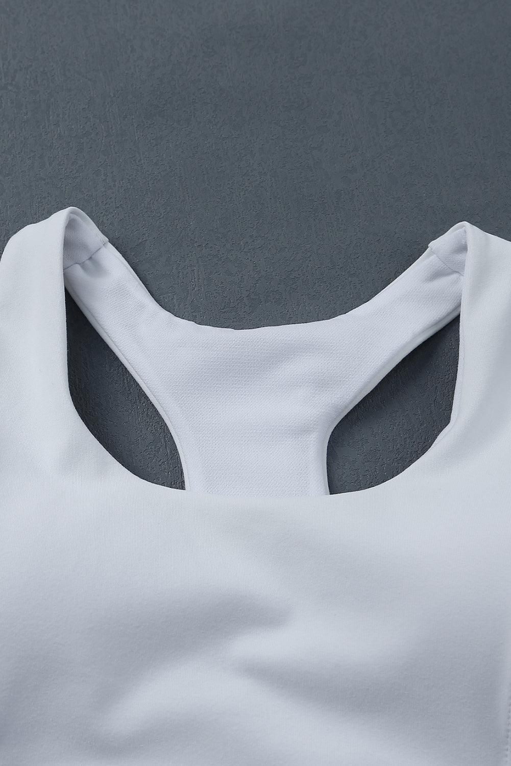 White Athletic Push Up Sports Bra - Yara fashion  49176714 White Athletic Push Up Sports Bra 