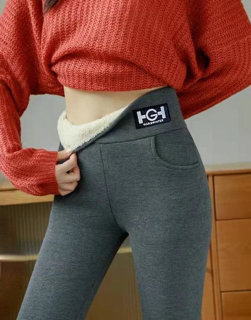 Winter Women Leggings Solid Warm Leggings Thicken Lambwool Hight Waist Fleece Keep Butt Lift High Stretchy Walking Pants Pocket - Yara fashion  16206692 Winter Women Leggings Solid Warm Leggings Thicken Lambwool Hight Waist Fleece Keep Butt Lift High Stretchy Walking Pants Pocket 