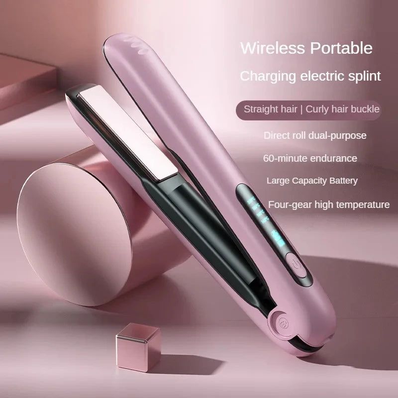 Wireless Hair Straightener Flat Iron Mini 2 IN 1 Roller USB 5000mAh Max 200 Degree Portable C - Yara fashion  68168115 Wireless Hair Straightener Flat Iron Mini 2 IN 1 Roller USB 5000mAh Max 200 Degree Portable C 