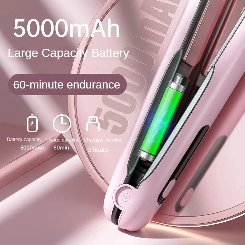 Wireless Hair Straightener Flat Iron Mini 2 IN 1 Roller USB 5000mAh Max 200 Degree Portable C - Yara fashion  58241314 Wireless Hair Straightener Flat Iron Mini 2 IN 1 Roller USB 5000mAh Max 200 Degree Portable C 