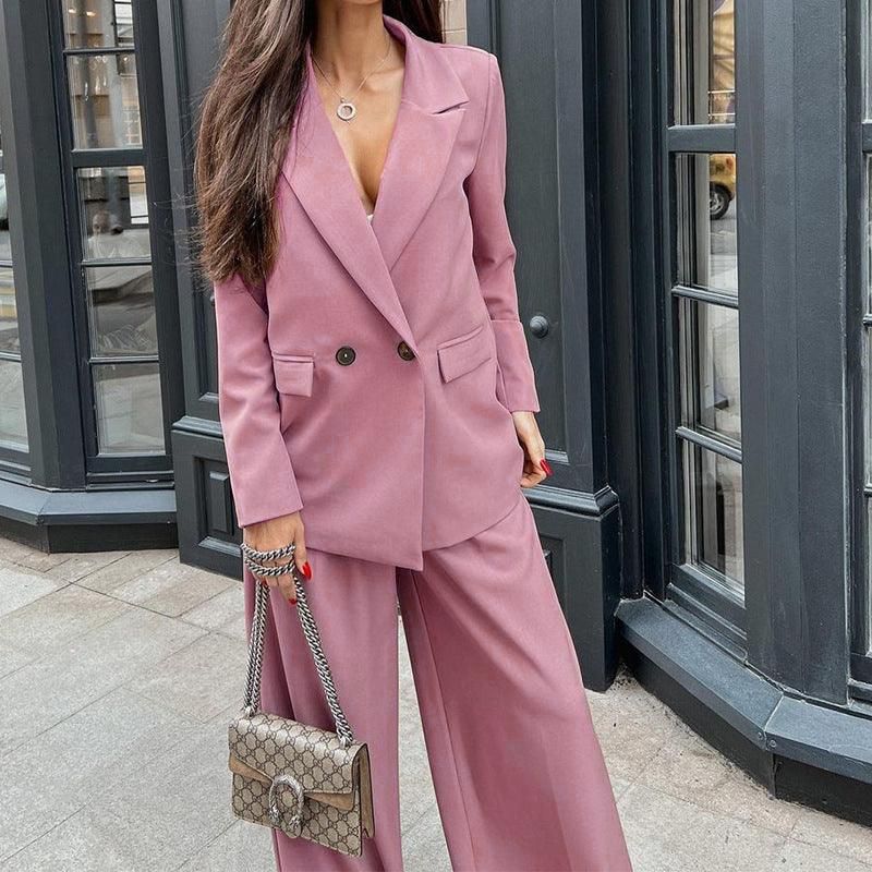 Women Clothing Autumn Winter Casual Two Piece Set Blazer Suit Set - Yara fashion  67041262 Women Clothing Autumn Winter Casual Two Piece Set Blazer Suit Set 