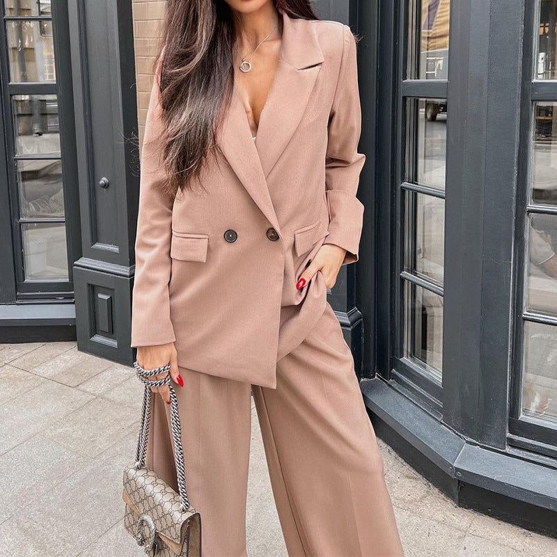 Women Clothing Autumn Winter Casual Two Piece Set Blazer Suit Set - Yara fashion  86789379 Women Clothing Autumn Winter Casual Two Piece Set Blazer Suit Set 