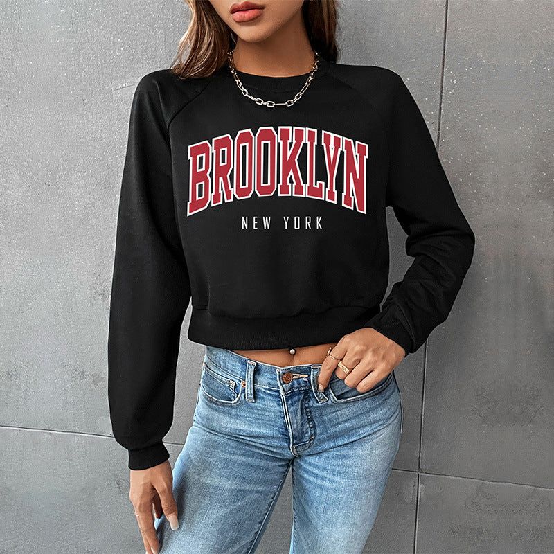 Women Clothing Long Sleeve Letter Graphic Sweater Autumn Women - Yara fashion  79760250 Women Clothing Long Sleeve Letter Graphic Sweater Autumn Women 