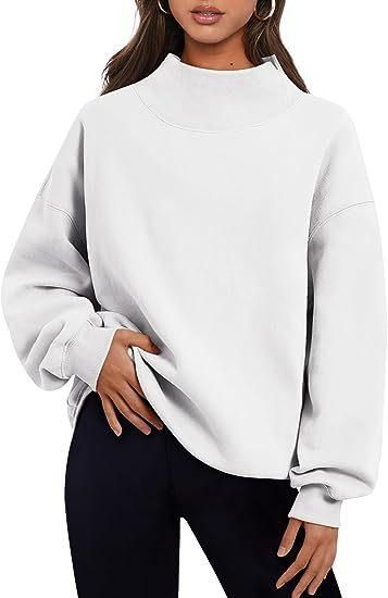 Women Clothing Neckline Slit Loose Casual Half Turtleneck Brushed Hoody - Yara fashion  60420705 Women Clothing Neckline Slit Loose Casual Half Turtleneck Brushed Hoody 